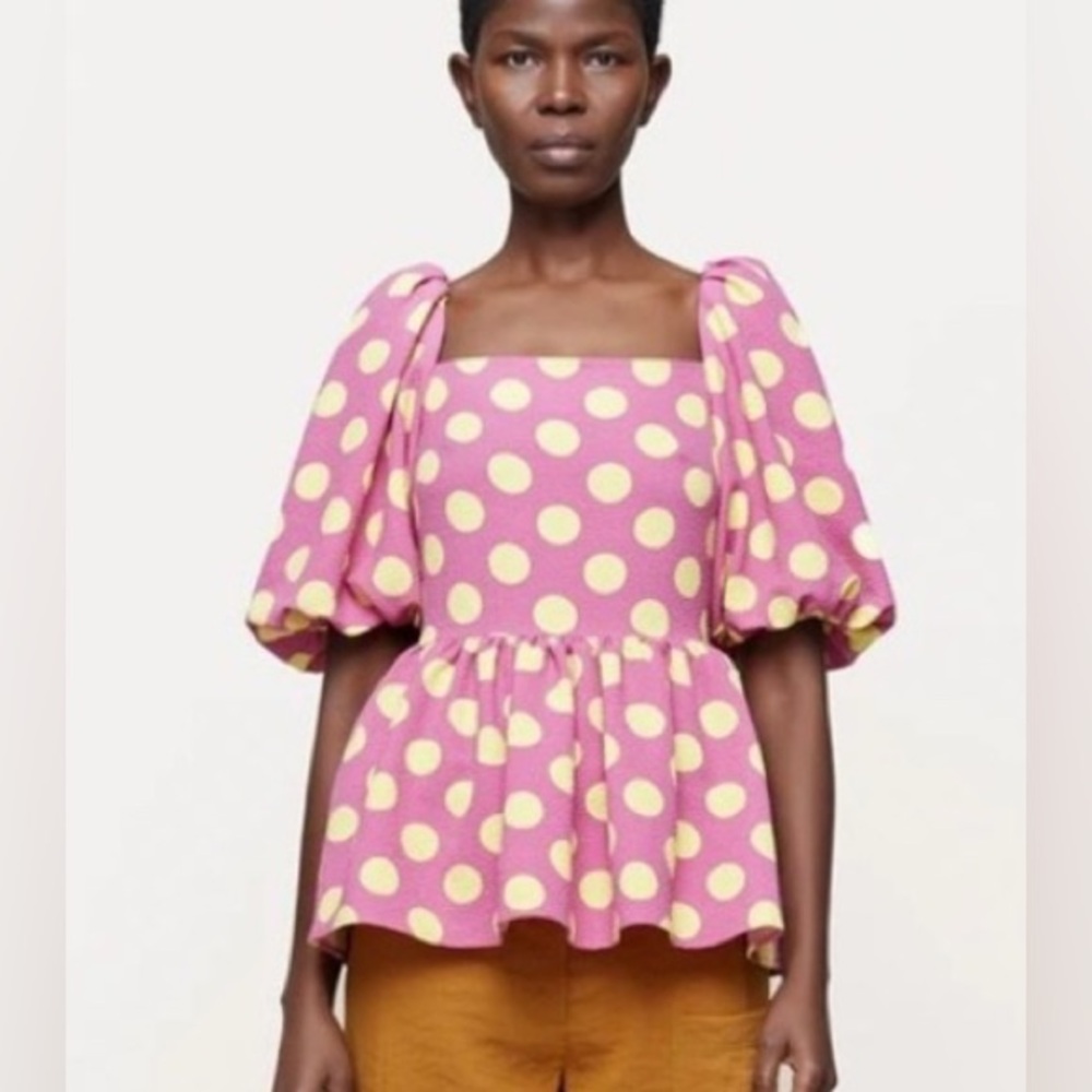 STINE GOYA | NWT - Irene Top - Size L - Fuschia/Yellow